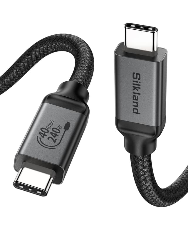 Silkland Zertifiziert USB4 Kabel mit Thunderbolt 4 Kabel, 40Gbps USBC Datenkabel, PD3.1 240W 48V 5A Ladekabel, 8K60Hz 4K144Hz Videokabel USBC für Macbook, Dock, SSD, Display, Galaxy S25 Ultra, 1m 🚀🔋📱🏆✅