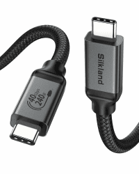 Silkland Zertifiziert USB4 Kabel mit Thunderbolt 4 Kabel, 40Gbps USBC Datenkabel, PD3.1 240W 48V 5A Ladekabel, 8K60Hz 4K144Hz Videokabel USBC für Macbook, Dock, SSD, Display, Galaxy S25 Ultra, 1m 🚀🔋📱🏆✅