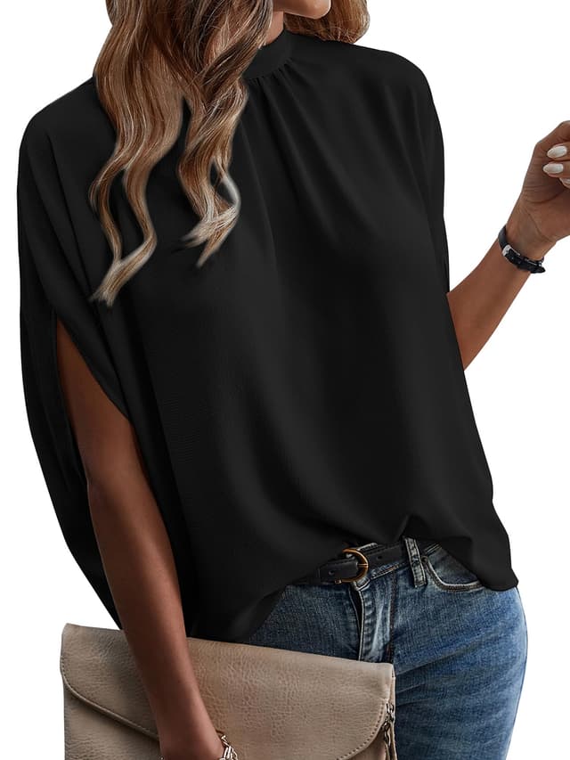 ONAYEYO Damen Elegant Bluse Casual Lose Tunika Shirt 😍
