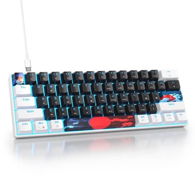 SOLIDEE Mechanische Gaming Tastatur 60% 61 Tasten mit Linearen roten Schaltern LED-Hintergrundbeleuchtung kompakt für PS5/PS4/Xbox(61 Black)