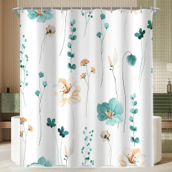 Lerores Duschvorhang 120x200 cm Teal Blume 🚿🌸