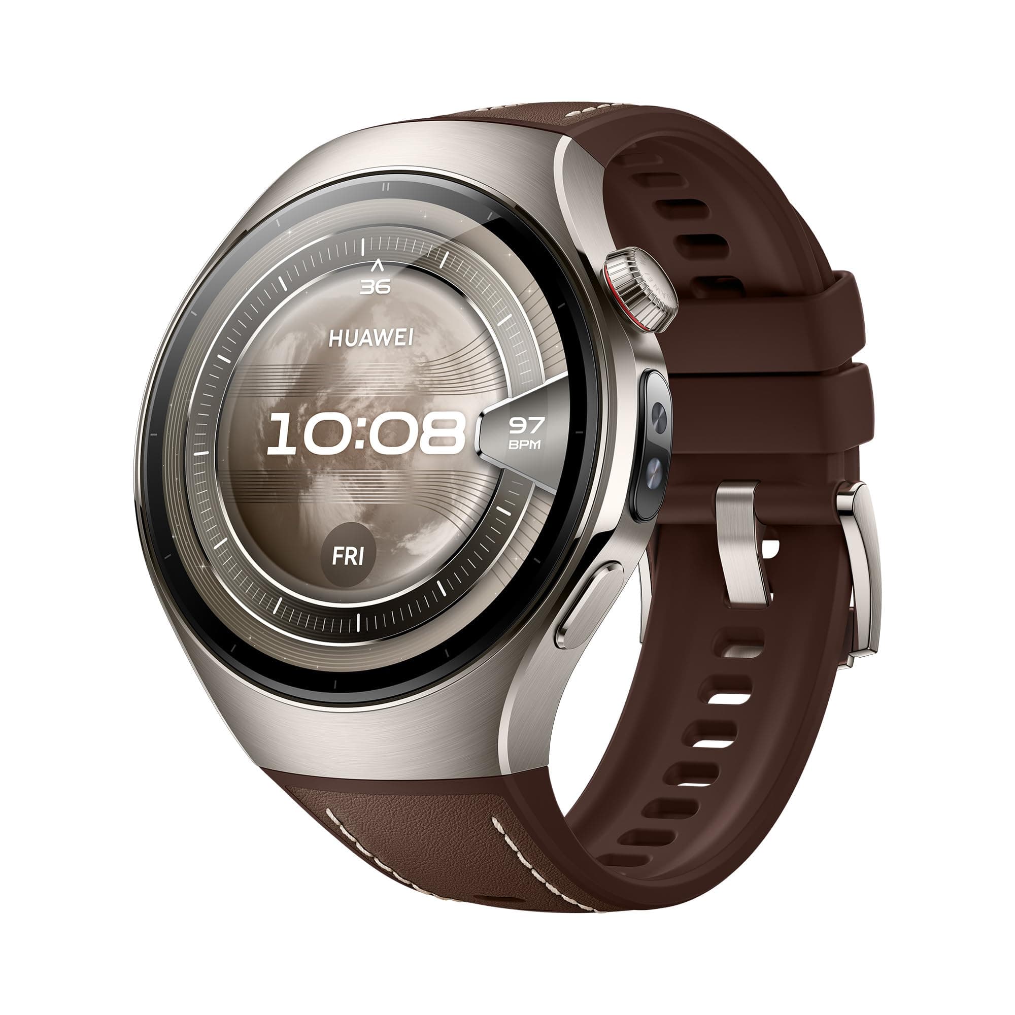 HUAWEI Watch 5 Smartwatch Herren Damen, Health Glance, 5ATM Wasserdicht, GPS, SpO2 an der Fingerspitze, 30 Monate Garantie, 46mm, Braun WATCH 5 46mm Braun 🌟📱⌚️