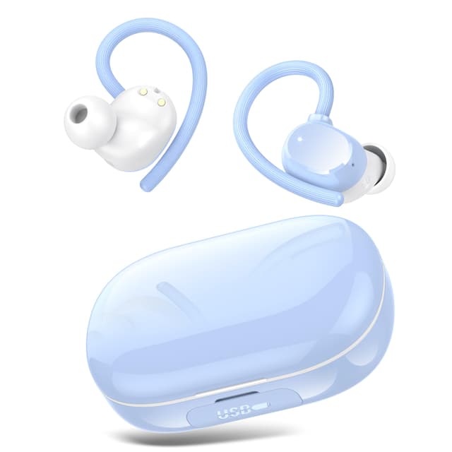 🎧 Kabellose Bluetooth Kopfhörer - 128Std Spielzeit - IPX7 Wasserdicht - Ozeanblau