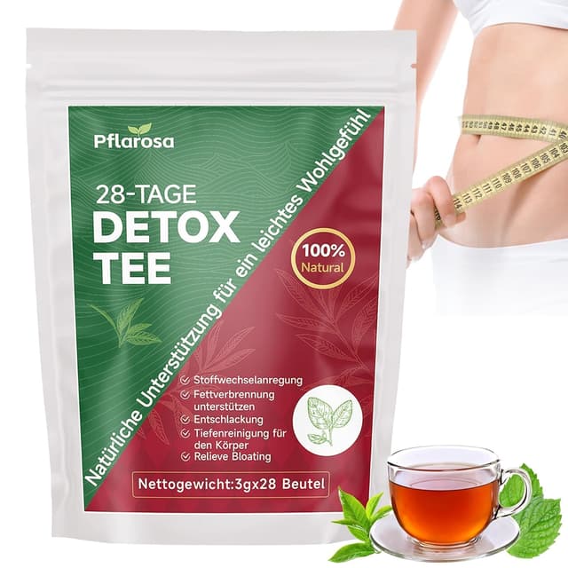 Detox Tee zum Abnehmen, 28 Stück abnehmentee entgiften, Bauchfett verbrennen 🍵🌿