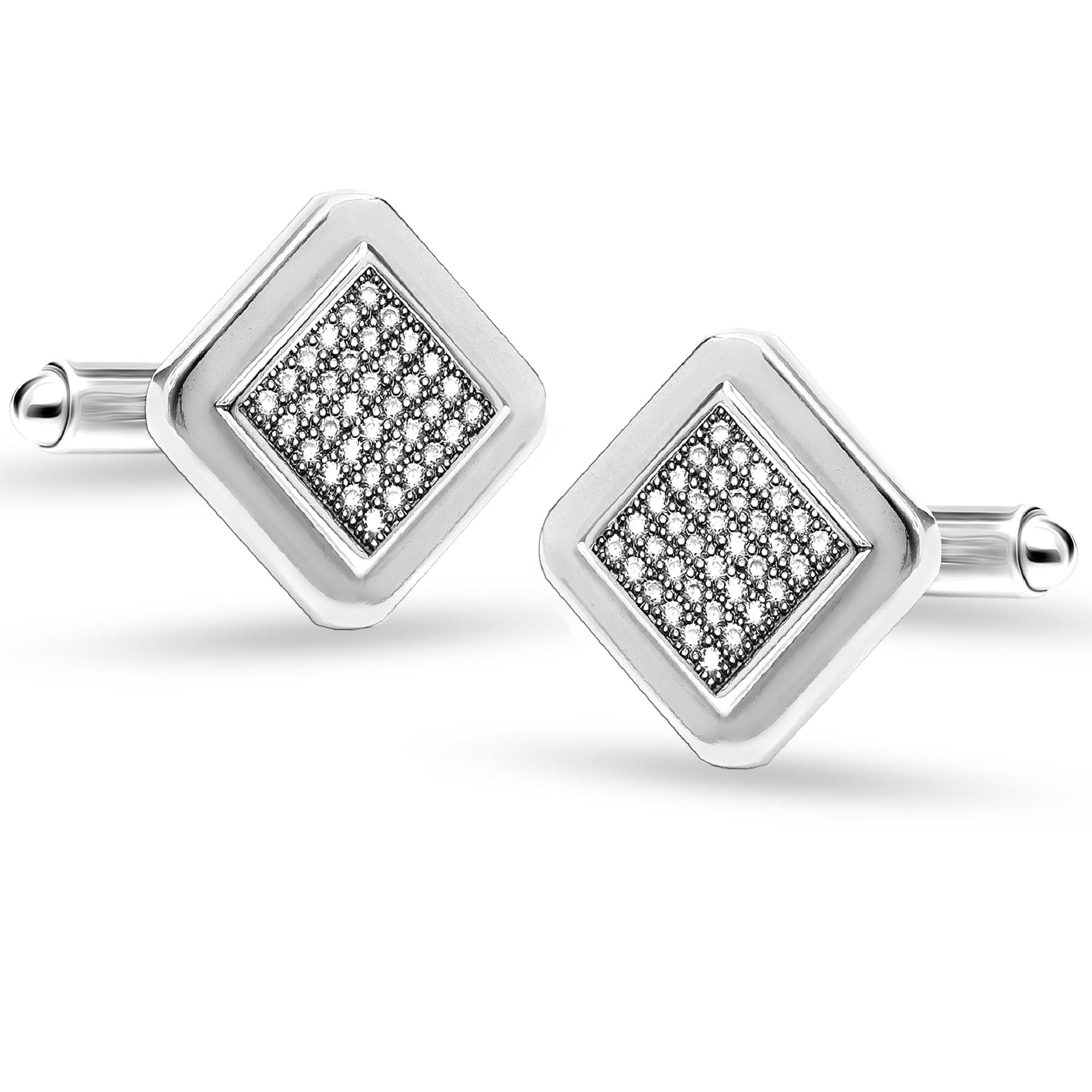🎁 LeCalla Herren-Manschettenknöpfe aus Sterlingsilber für Papa, Vater, Großvater PAVE Cufflink Angebot!