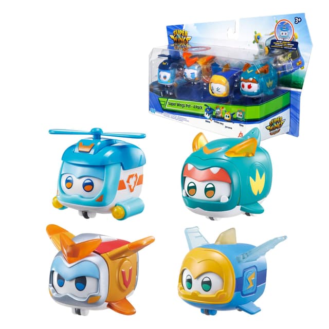Super Wings Super Haustiere 4 PCS Shine, Golden Boy, Jerome, Ellie 😍🚀