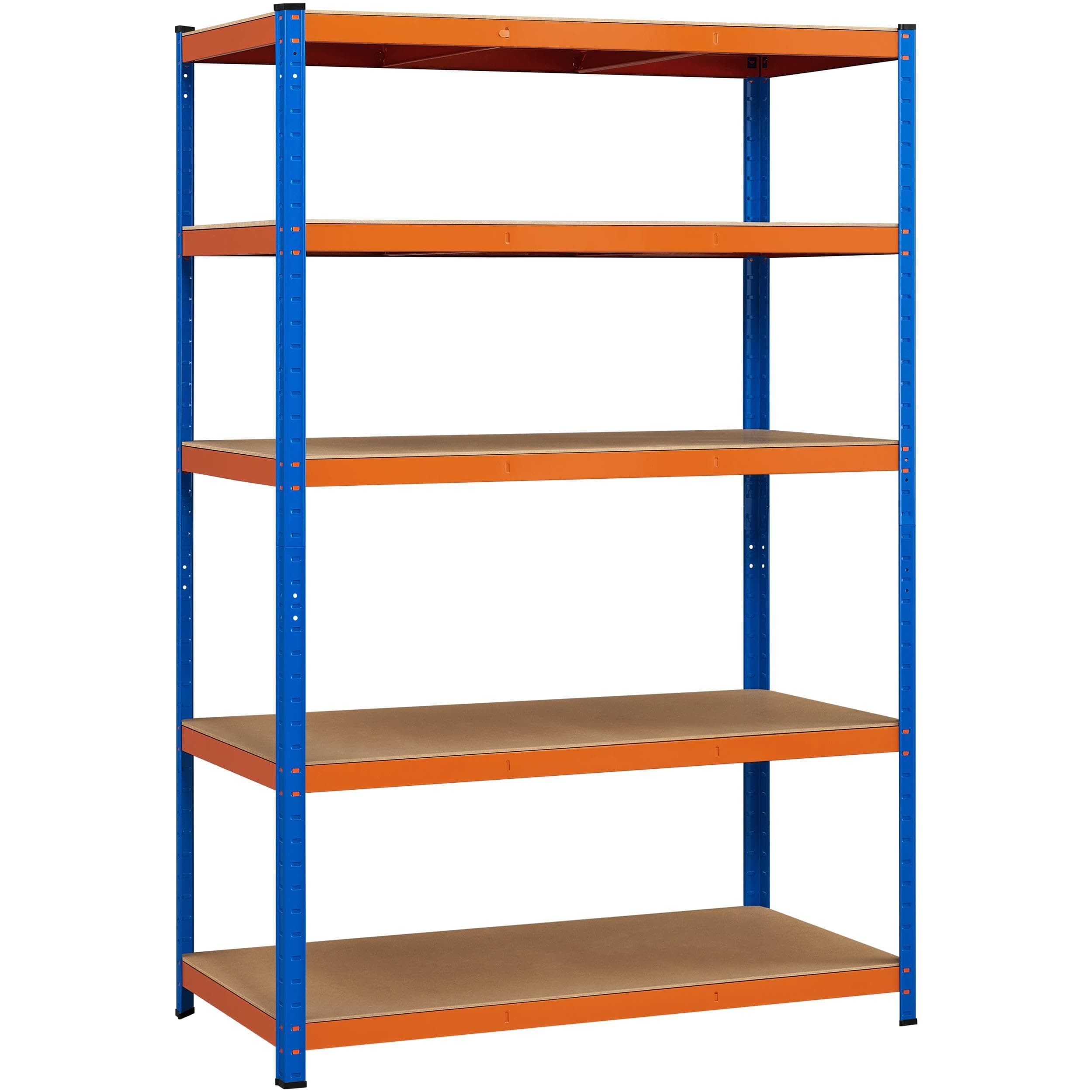 Yaheetech Schwerlastregal 180 x 120 x 60 cm Lagerregal 5 Böden Metall Regal Orange & Blau 🟠🔵
