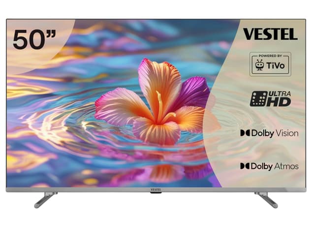 Vestel Fernseher 50 Zoll Smart TV Powered by TiVo, 4K UHD Fernseher mit Dolby Vision HDR, Dolby Atmos und integriertem Triple-Tuner