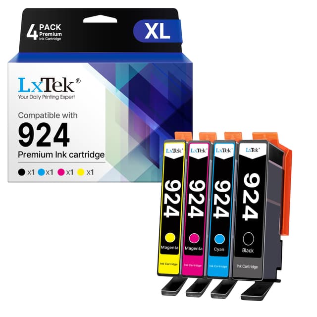 🌟 LxTek 924 Druckerpatronen Multipack Kompatibel für HP OfficeJet Pro 8120e 8122e 8124e 8125e 8130e 8132e 8134e 8135e 8138e 8139e
