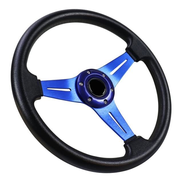 🏎️🔵 Acclcors Universal Rennlenkrad 13.6" 6 Schrauben Grip Vinyl Leder 🏁
