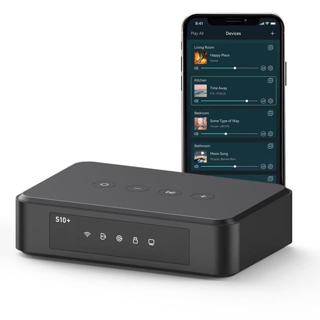 🔊 Arylic S10+ Wireless Audio Receiver | Multiroom-Stereo | Spotify, Amazon Music, Tidal | Verlustfreie HD-Musik 🎶