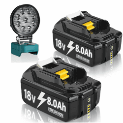 2X 18V 8.0Ah/8000mAh Ersatzakku +Arbeitslicht für Makita BL1860B BL1840 BL1830 BL1835 BL1860B BL1850B BL1845 BL1850 194205-3 LXT-400 mit LED Werkzeugakku 8.0Ah+Arbeitslicht AKKU 🎁🎁