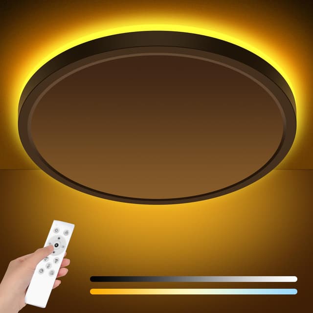 Zemty 30W LED Deckenleuchte Dimmbar, 38CM 3000LM Deckenlampe mit Fernbedienung 🌟