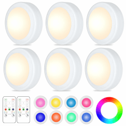Yiliaw 6er-Pack LED Puck-Lichter mit Fernbedienung 🌈🌙
