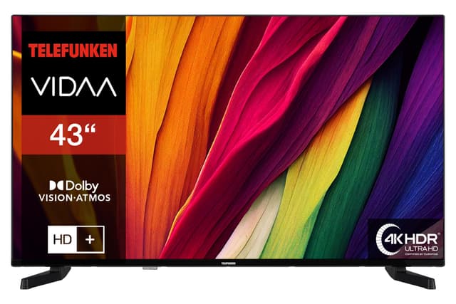 Telefunken Fernseher 43 Zoll Smart TV VIDAA D43U790B2CW 4K Fernseher UHD 📺🌟