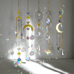 🌞🌟🌙 OFFCUP Sonnenfänger Kristall Windspiel, 5 Stück Anhänger Deko
