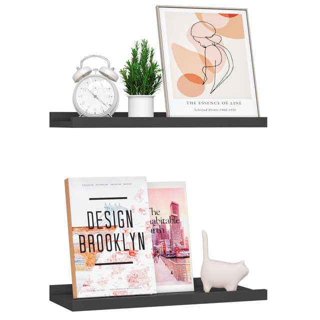 BONTEC 2er Set Schwimmende Wandregale 📚🌿🖼️