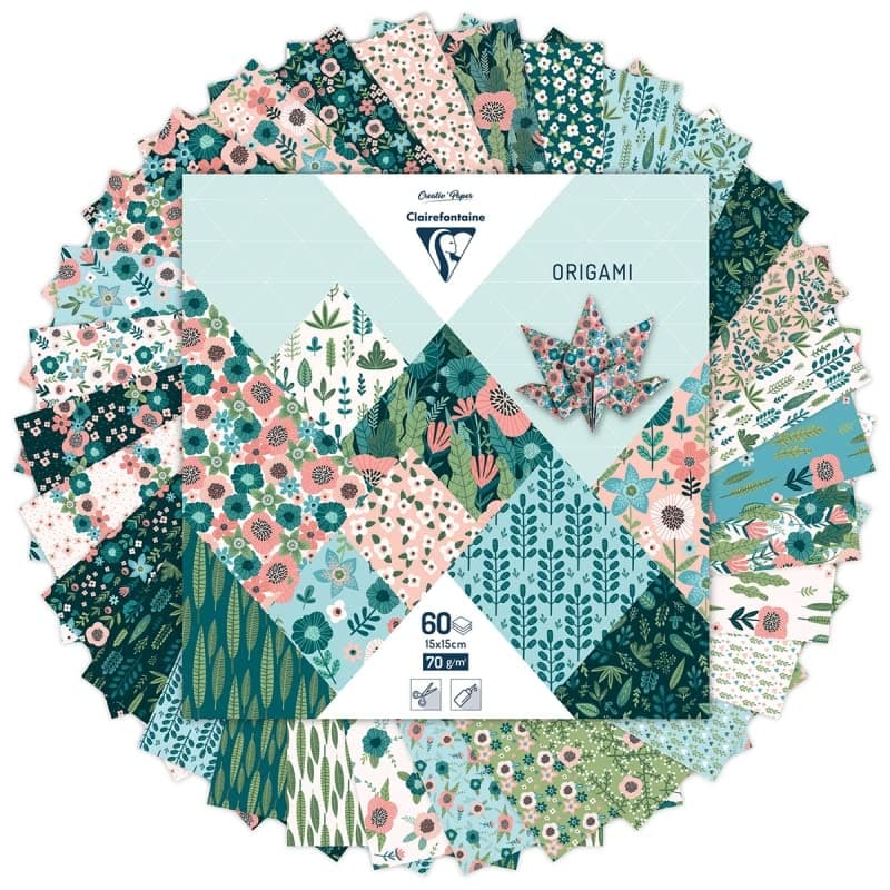 Clairefontaine 95372C - Packung mit 60 Blatt Origami 🌿🌸