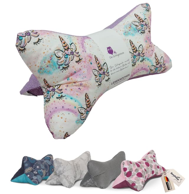 Leseknochen Nackenkissen (Einhorn Lila) - Bequem und waschbar! 🦄