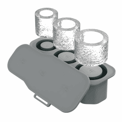 Silikon Eiswürfelbereiter für Stanley Cup Tumbler Eiswürfelschale 20-40oz mit Deckel für die Herstellung von 3 hohlen Zylinder Küchenaccessoires für Gefrierschrank, Saft, Kaffee, Whiskey - Faltbar und Wiederverwendbar (Grau) 🥤