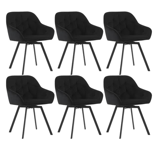🪑 CLIPOP Samt Esszimmerstühle Set Drehbar 3er Schwarz | Gepolstert Sessel Küchenstuhl 🪑