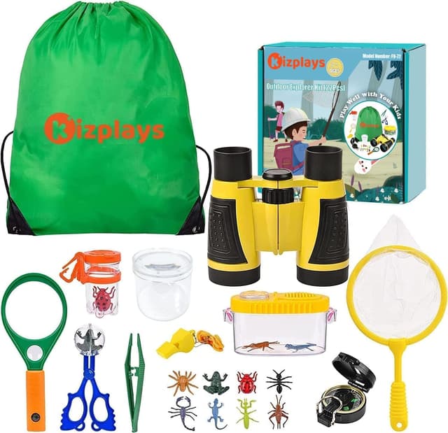 Kizplays® Forscherset für Kinder 🦋🔍🔬 22-teiliges Entdecker-Set | Outdoor Abenteuer Geschenk