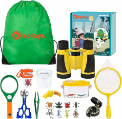 Kizplays® Forscherset für Kinder 🦋🔍🔬 22-teiliges Entdecker-Set | Outdoor Abenteuer Geschenk