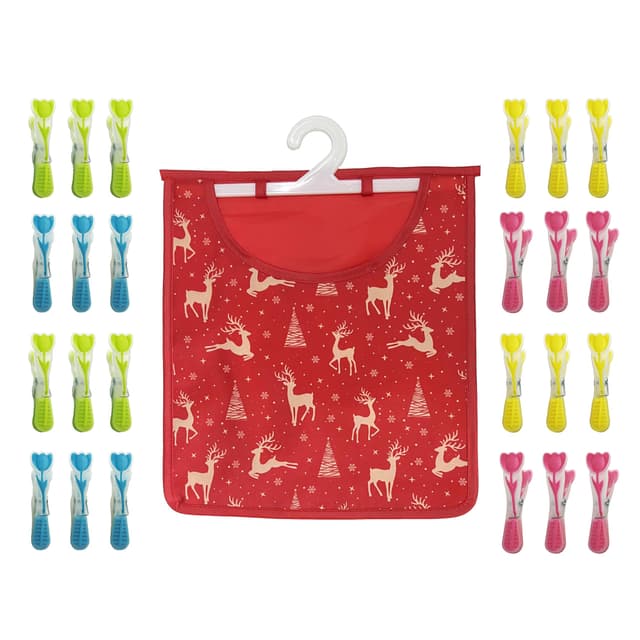 🌈 Maishijie Wäscheklammern, robuste Soft Grip Clips, 24er Pack mit Tasche - Angebot