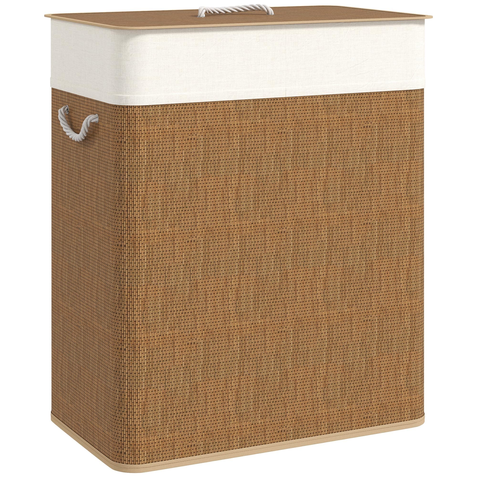 HOMCOM Bambus Wäschekorb mit Deckel 100L 🧺🌿