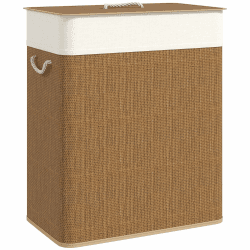 HOMCOM Bambus Wäschekorb mit Deckel 100L 🧺🌿