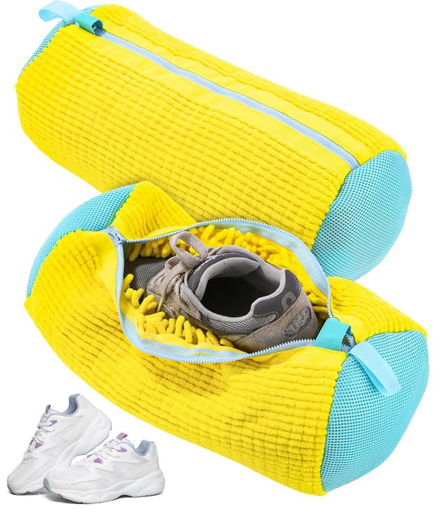 👟🧼 Bixury Schuhwaschbeutel Waschmaschine - 2 Stück, Gelb