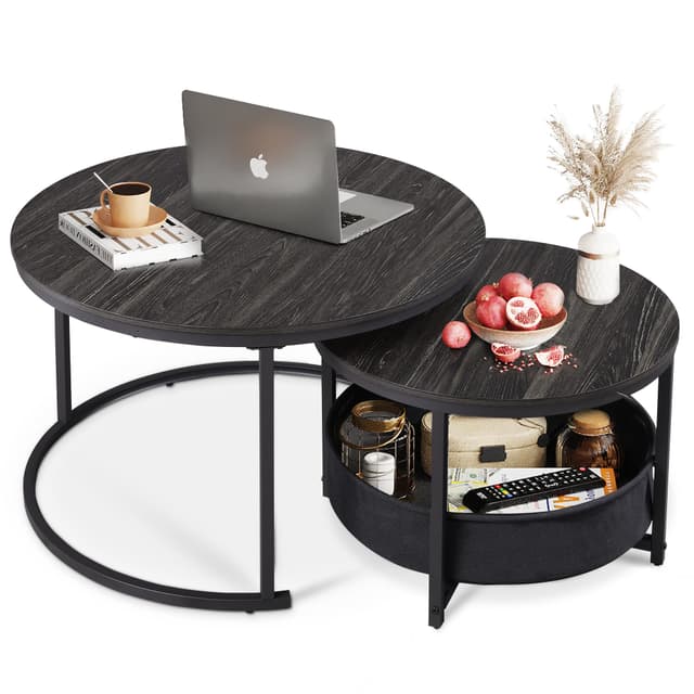 WLIVE Couchtisch Rund 2er Set 🛋️🌟
