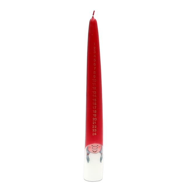 🕯️ Dekohelden24 1 Adventskerze - Kalenderkerze in weiß - rot 🎄