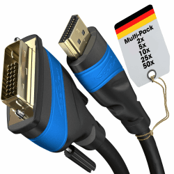 🔌🖥️ KabelDirekt HDMI DVI Adapter Kabel 5er-Pack Schwarz 🖤