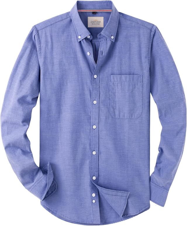 🌟 J.VER Oxford Herren Hemd Bügelfrei Regular Fit 4XL Blau 🌟