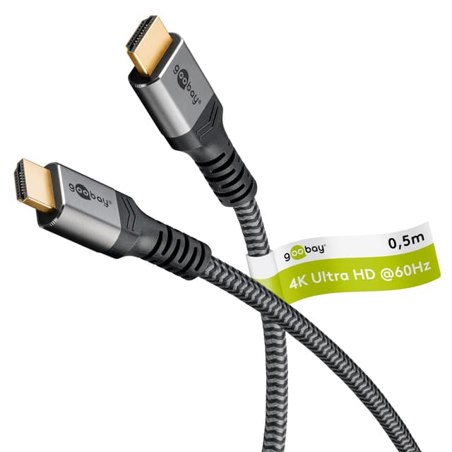 Goobay High Speed 2.0 HDMI Kabel mit Ethernet - Vergoldete Stecker, Ultra HD Auflösungen bis zu 4K @ 50/60 Hz