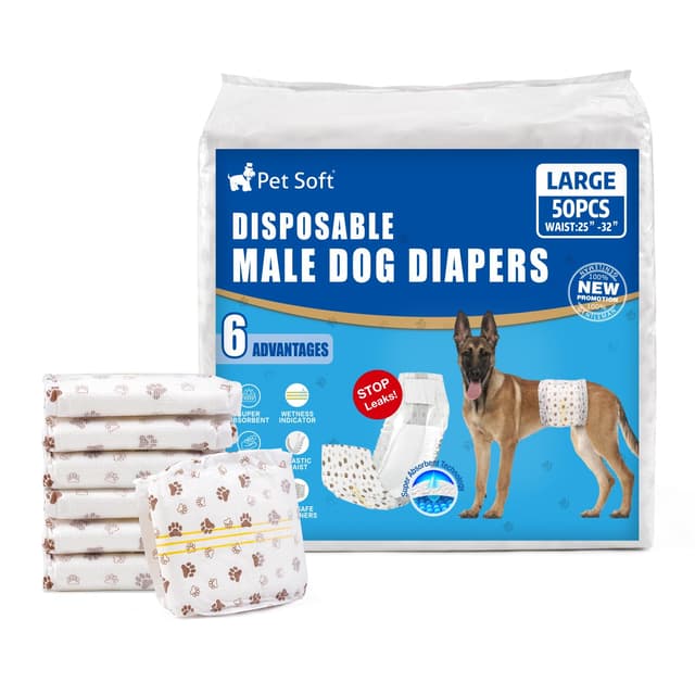 Pet Soft Einweg-Hundewindeln für Rüden 50 Stück 🐶🐾