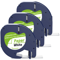 Angebot: 3 x Etikettenband kompatibel mit DYMO LetraTag 12 mm x 4 m 🏷️🖨️