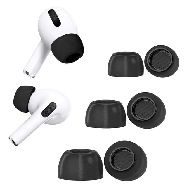 🎧 Upgraded Ersatz-Ohrstöpsel für AirPods Pro mit Loch zur Geräuschreduzierung - 3 Paar weiche Memory-Foam-Ohrstöpsel (S/M/L, Schwarz)