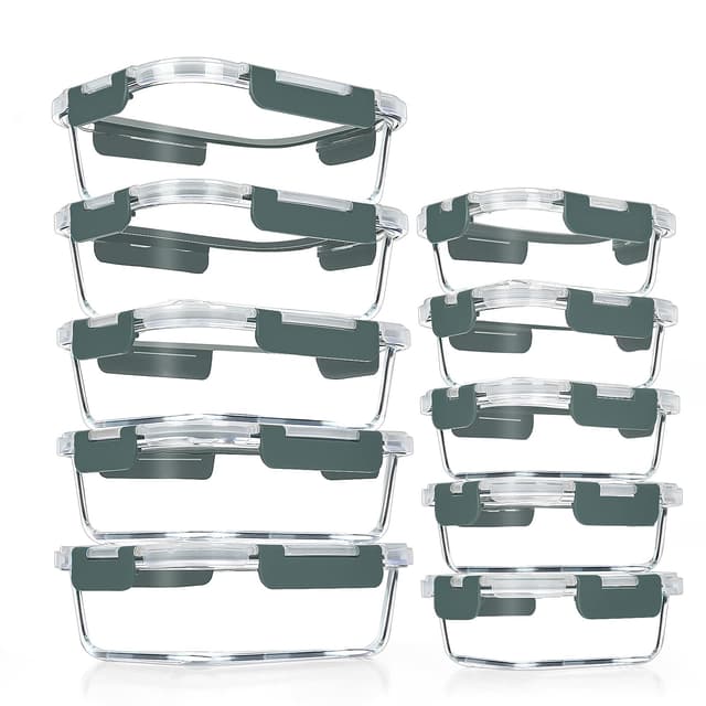 🥗 VERONES 10-teiliges Glas-Crisper-Set 🥪