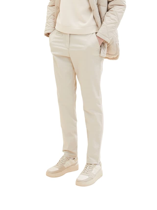 👖 TOM TAILOR Damen Chino Slim Fit Hose 32W / 32L 12365 - Dusty Beige  🛍️