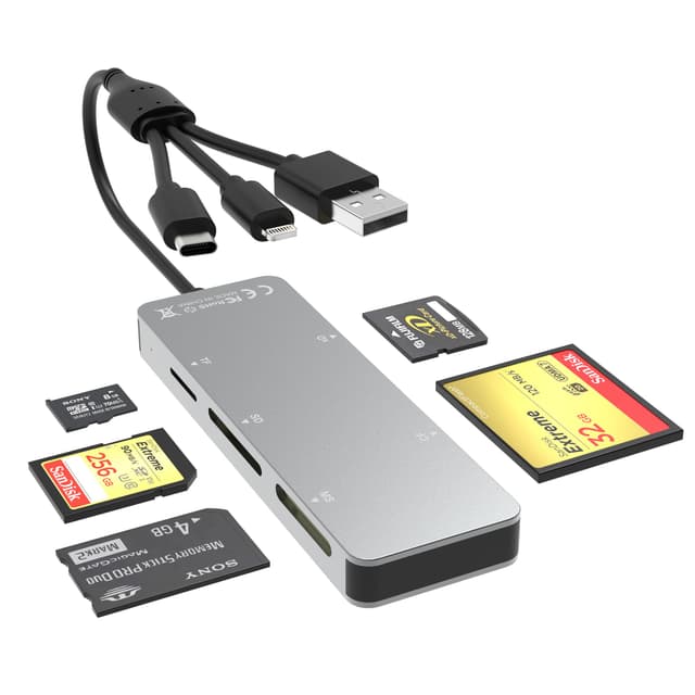 5-in-1 Speicherkartenleser + USB C + USB3.0 📸📲