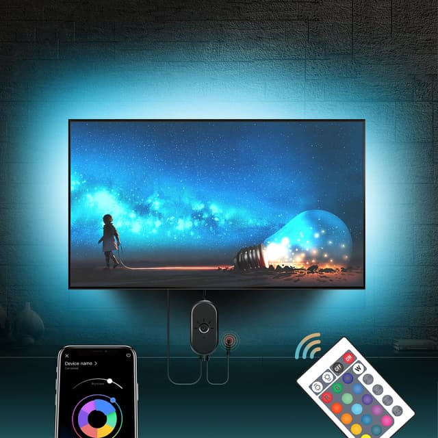 🌟 Mexllex LED TV Hintergrundbeleuchtung 55-75 Zoll - Smarte LED-Streifen mit Bluetooth-Steuerung 📺