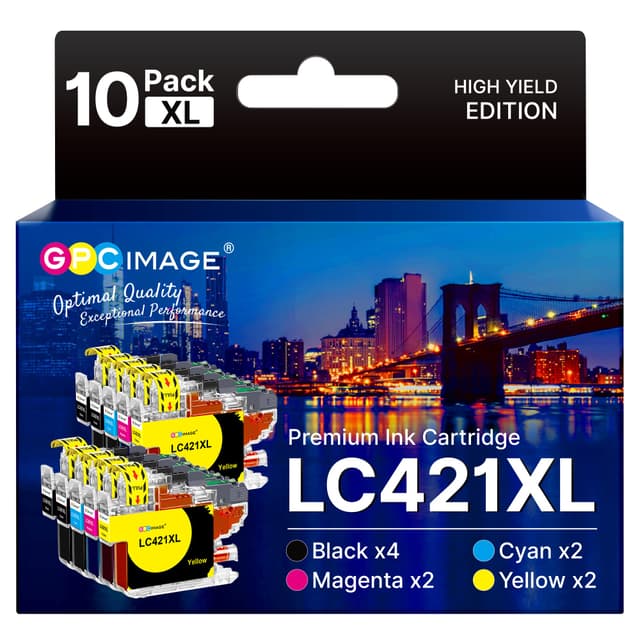 🌟 10er-Pack LC421XL Kompatible Tintenpatronen für Brother LC421 LC-421XL 🌈