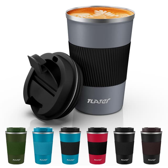 Tlater Kaffeebecher to Go, 13oz/380ml Thermobecher Kaffee to Go mit Deckel