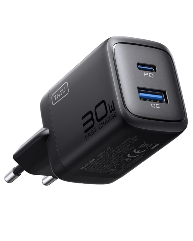 🔋 INIU 30W USB C Ladegerät 2-Port [USB-C + USB-A] Schwarz 1-Pack - 30% Rabatt!