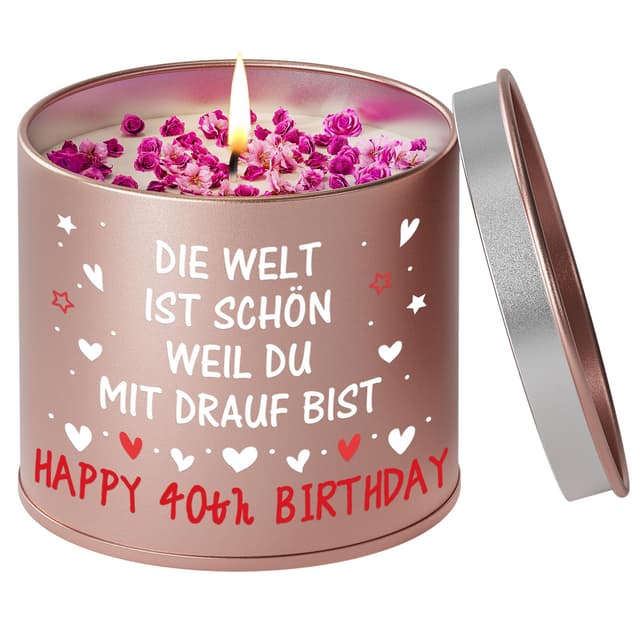 Elegante Metallkerze - Geburtstagsgeschenk für Frauen 💟