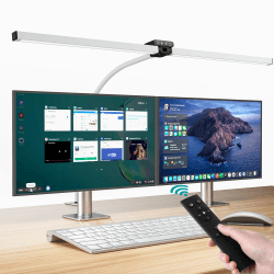 Vatato Doppelkopf Schreibtischlampe LED, Dimmbar 24W 80CM Schreibtischlampe für Homeoffice
