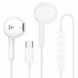 🎧 USB-C Kopfhörer mit Mikrofon & Lautstärkeregler - Weiß