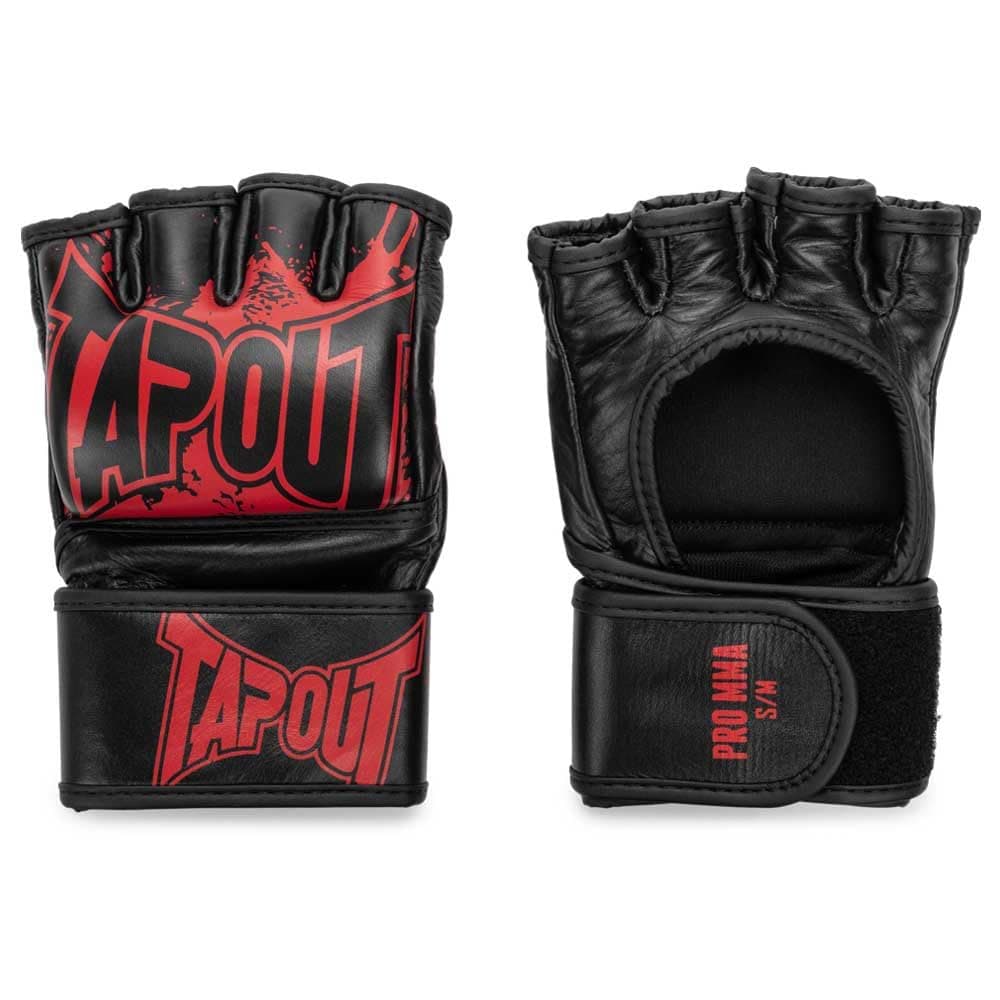 🥊 Tapout MMA Pro Fight Handschuhe aus Leder (1 Paar) PRO MMA, Black/Red, S, 960005